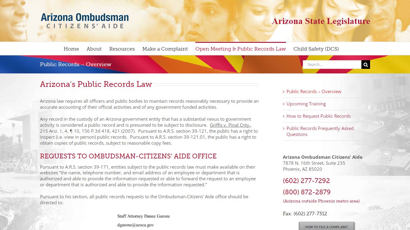 Public Records – Overview – Arizona Ombudsman